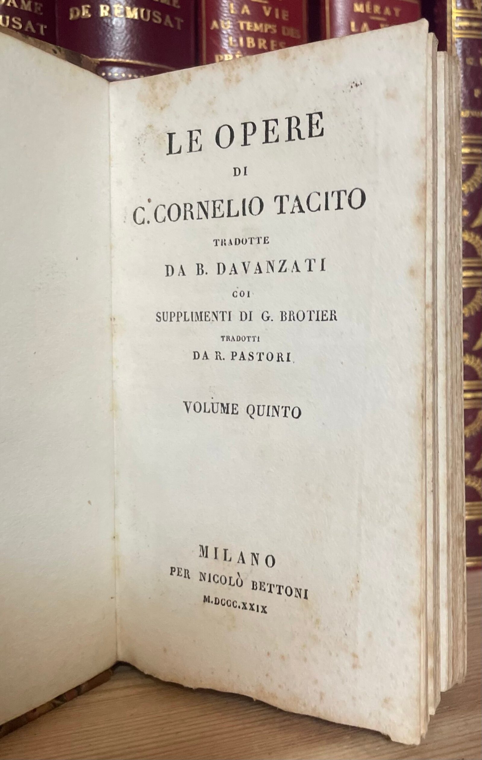 Opere di Cornelio Tacito tradotte da Davanzati coi supplementi di Brotier 1829 - immagine 17