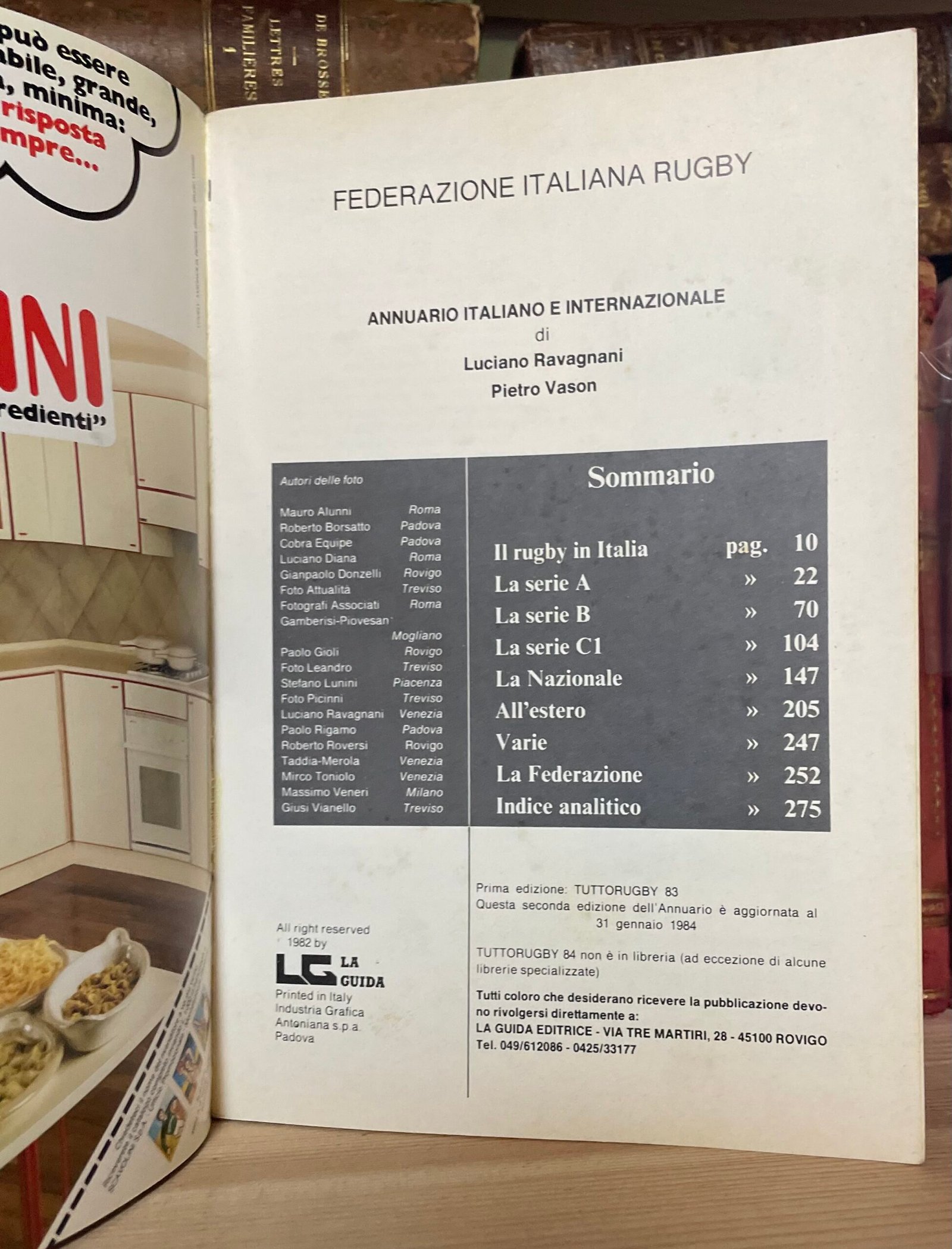 Ravagnani Vason Annuario Italiano e Internazionale Tuttorugby 84 La Guida Ed. - immagine 3