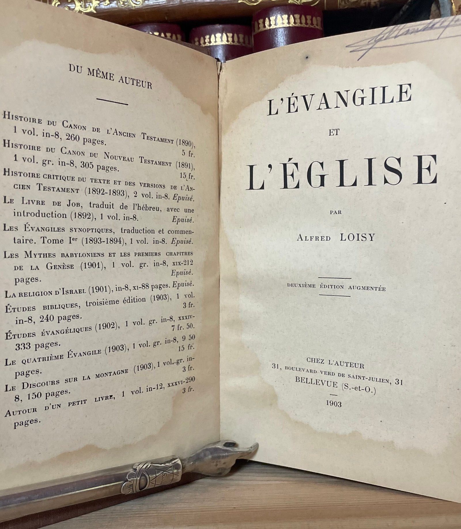 L'Evangile et L'Église par Alfred Loisy 2a ed. augmentée chez l'Auteur 1903 - immagine 6