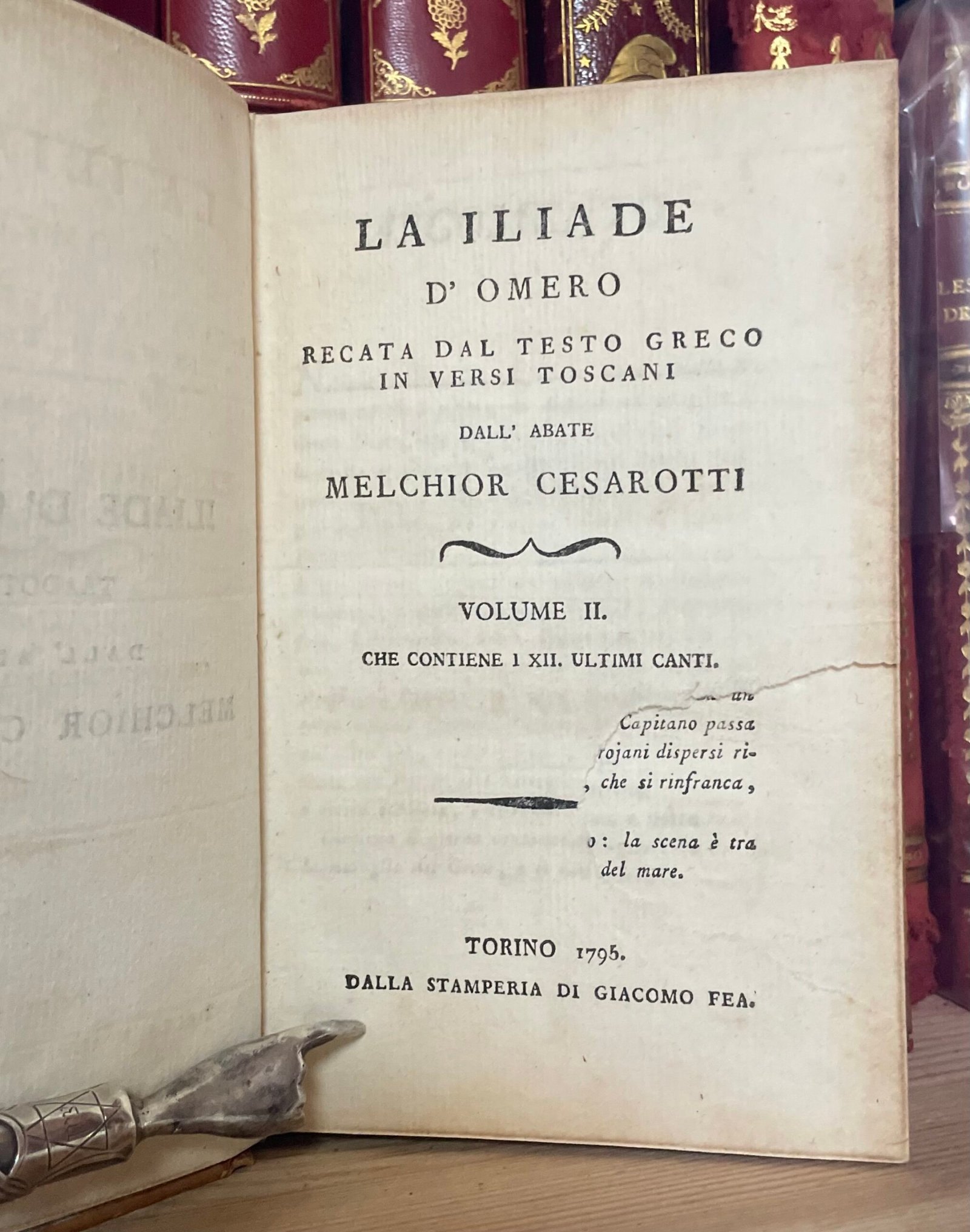 La Iliade d'Omero tradotta dall'abate Cesarotti Due Volumi Fea 1790-1795 - immagine 16