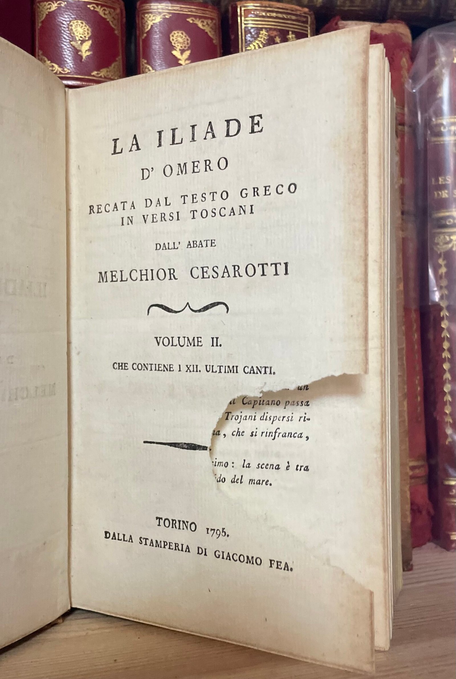 La Iliade d'Omero tradotta dall'abate Cesarotti Due Volumi Fea 1790-1795 - immagine 17