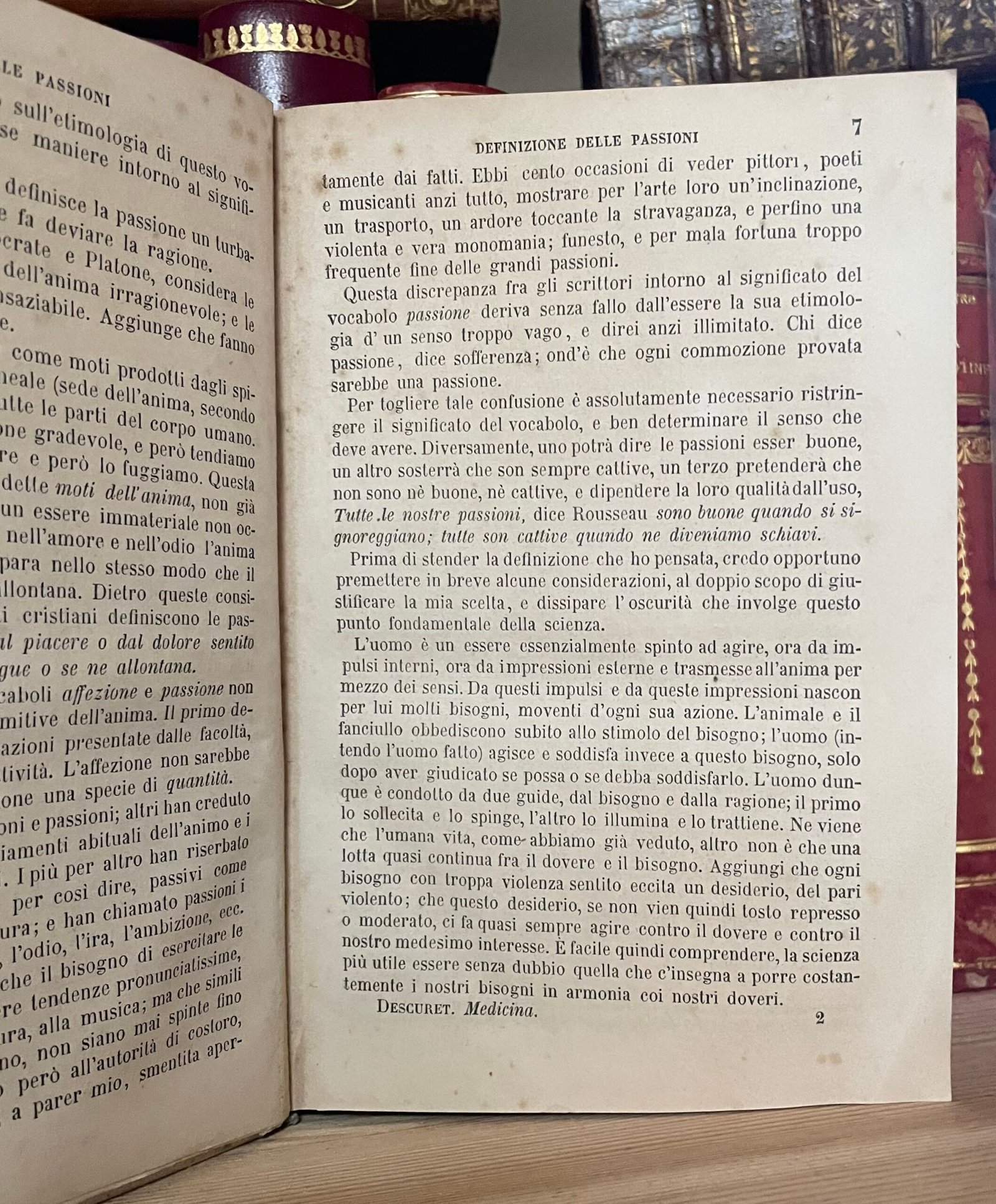 Descuret La Medicina delle passioni settima ed. milanese Ernesto Oliva 1876 - immagine 6