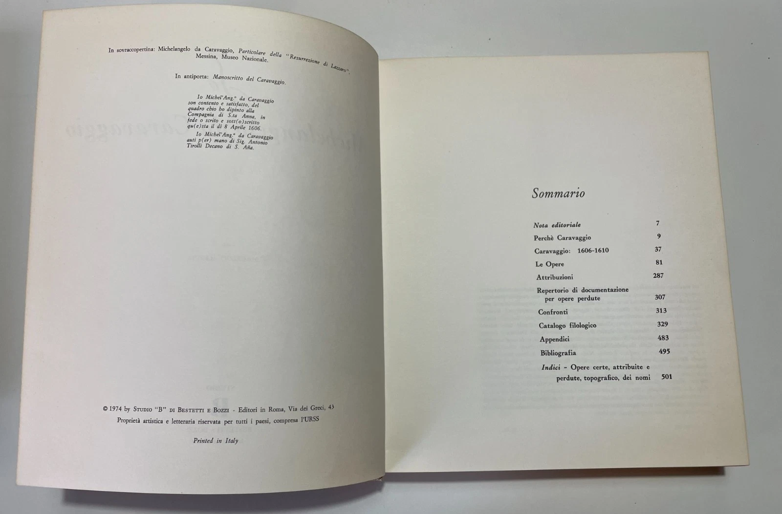 Io Michelangelo da Caravaggio Studio B di Bestetti e Bozzi 1974 seconda edizione - immagine 6