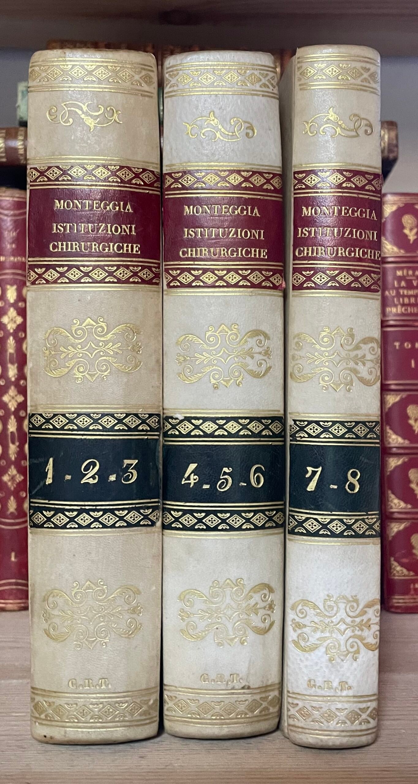 Istituzioni chirurgiche di G.B. Monteggia 8 volumi in tre tomi Saverio Starita 1837