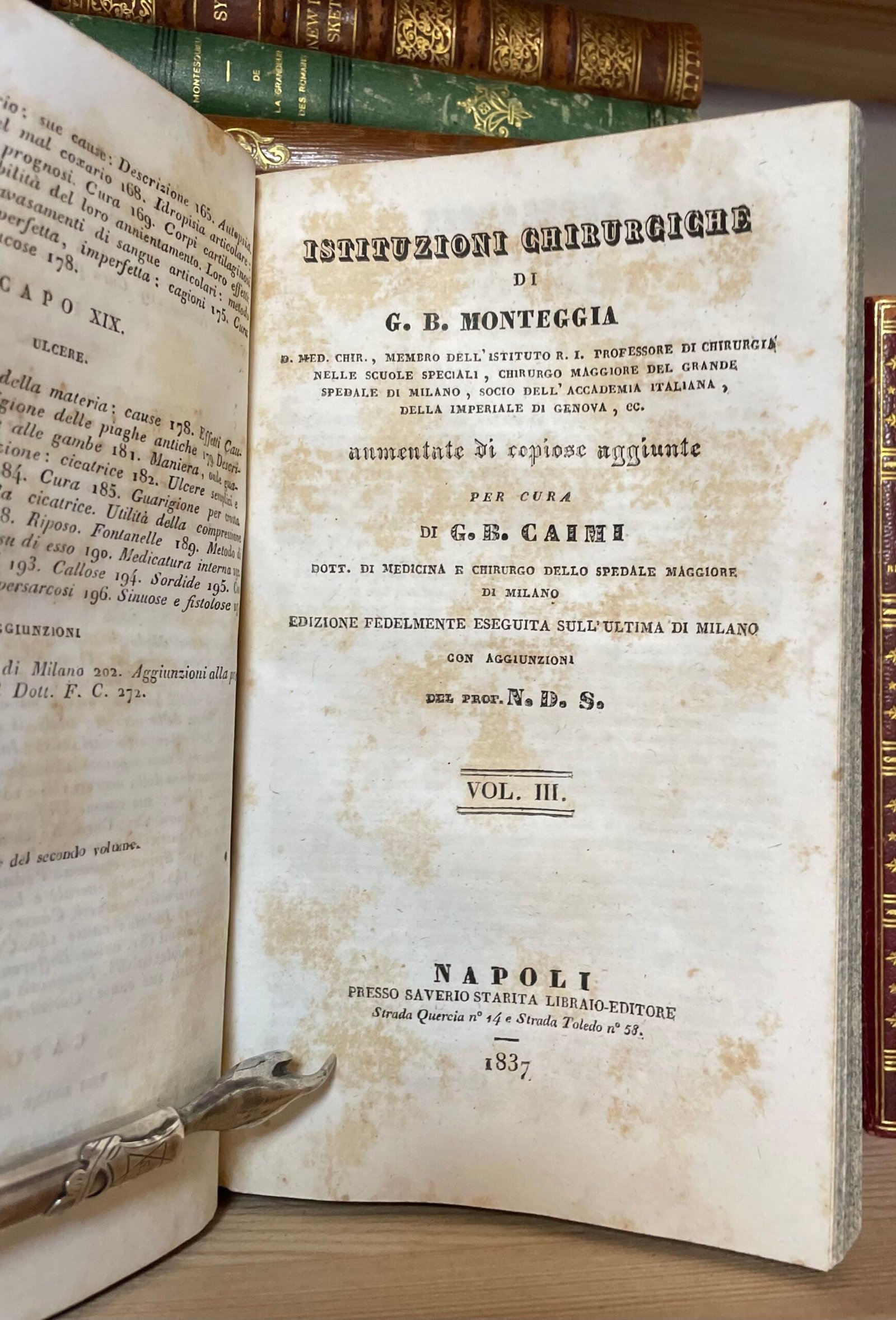 Istituzioni chirurgiche di G.B. Monteggia 8 volumi in tre tomi Saverio Starita 1837 - immagine 11