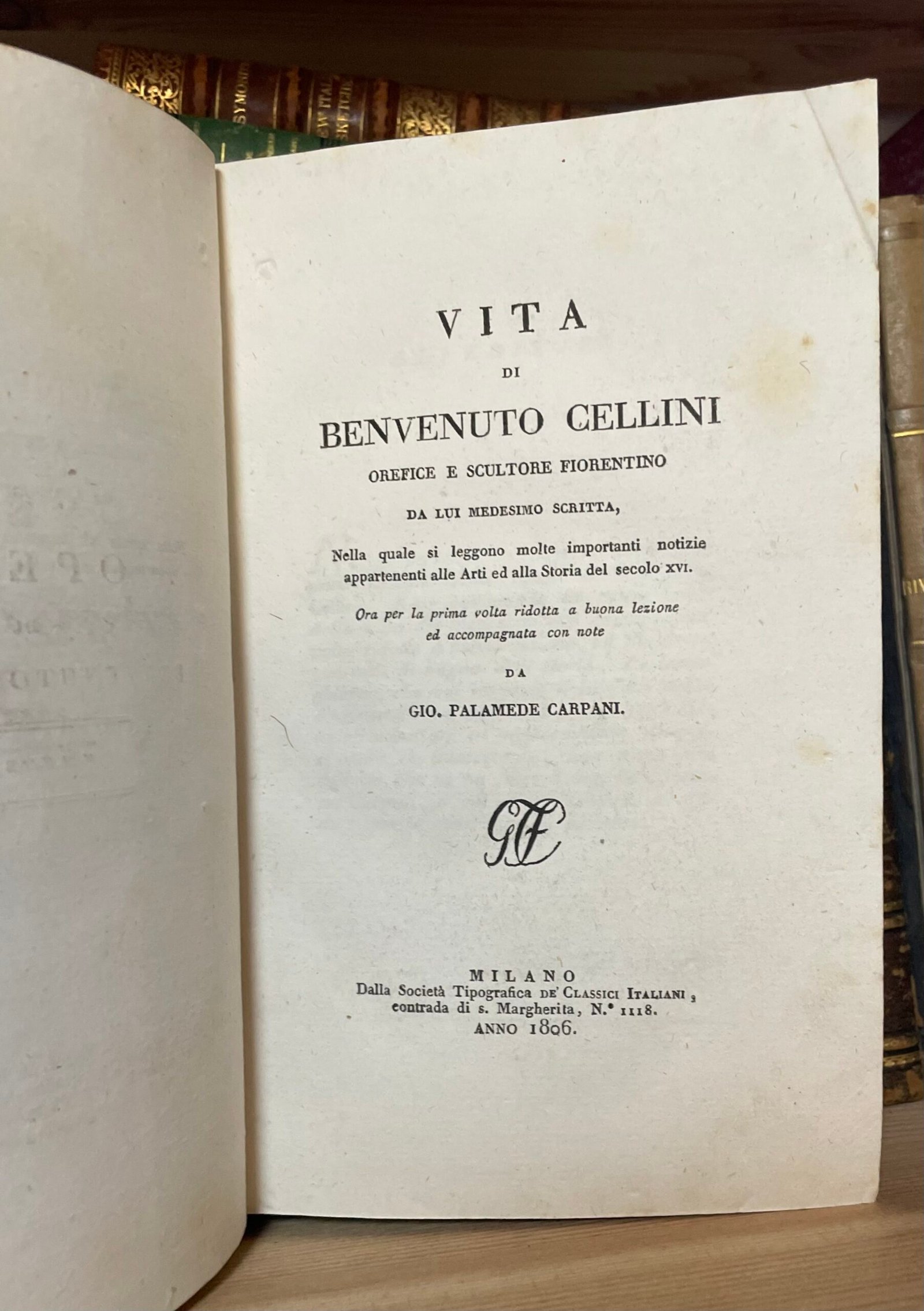 Vita di Benvenuto Cellini Società Tipografica de' Classici Italiani 1806-1811 - immagine 11