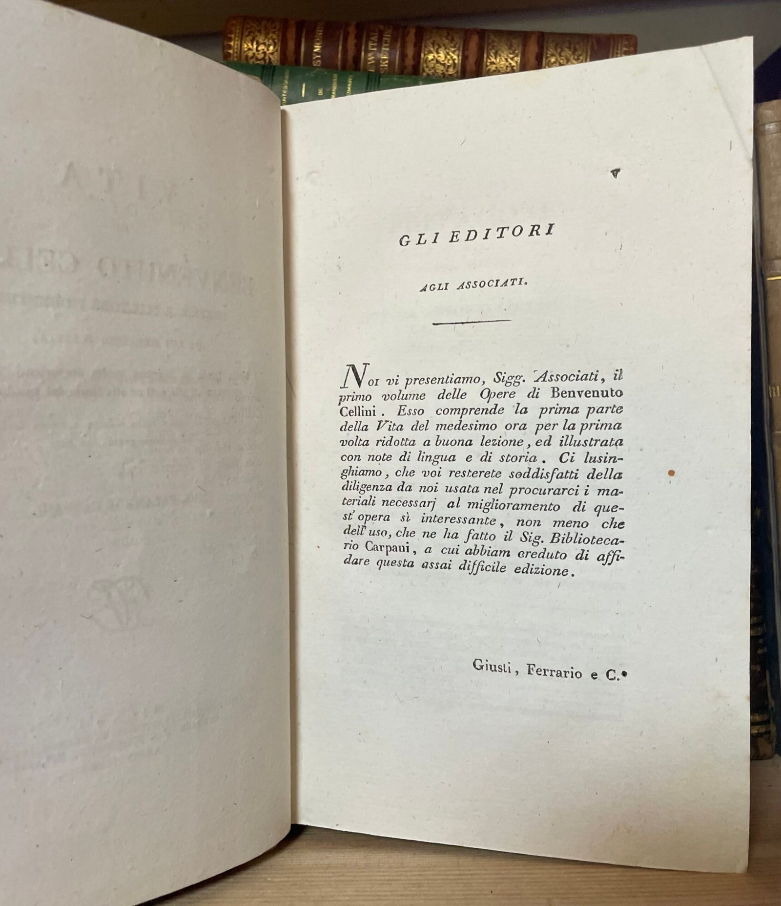 Vita di Benvenuto Cellini Società Tipografica de' Classici Italiani 1806-1811 - immagine 12