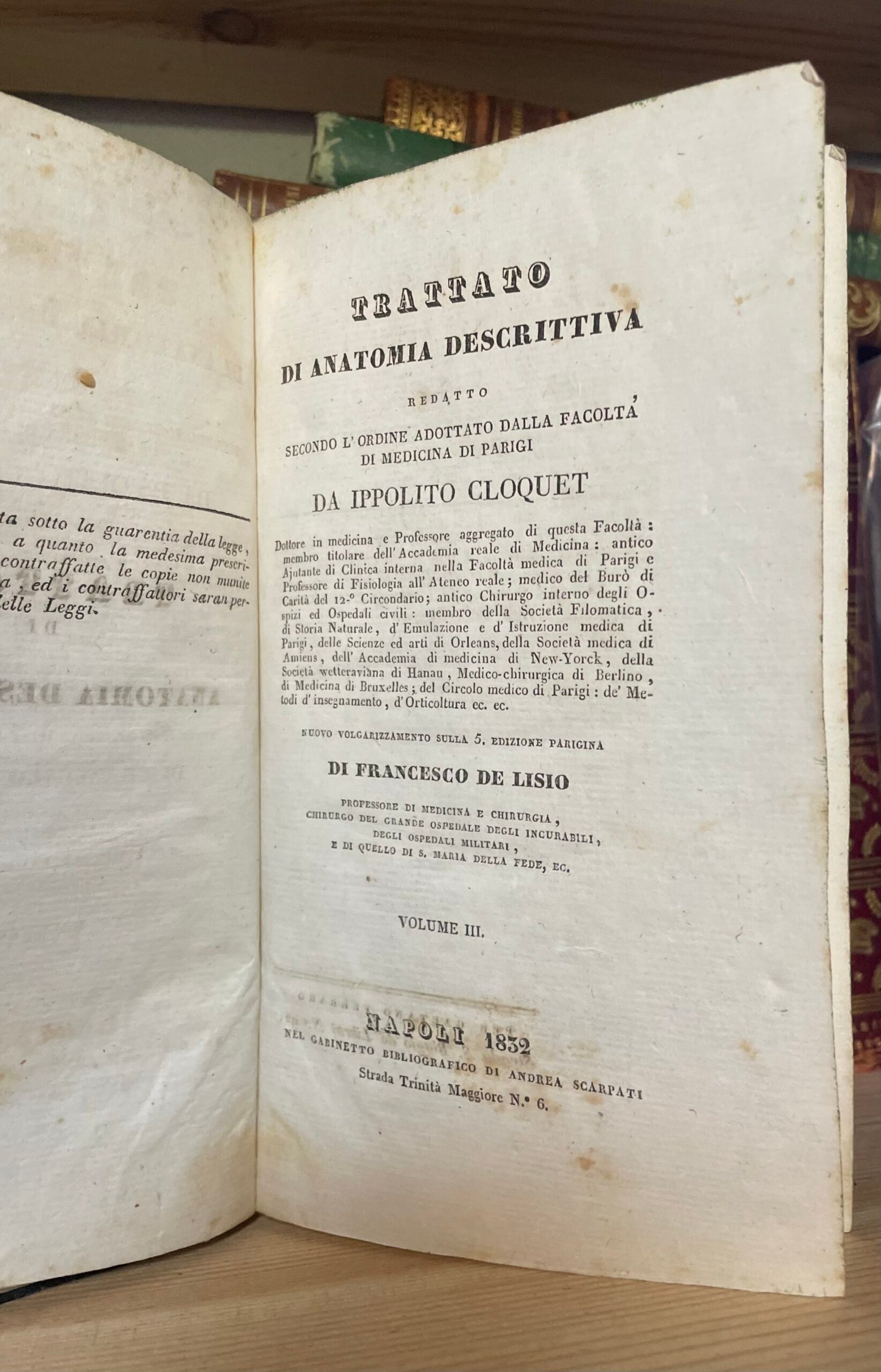 Cloquet Trattato di anatomia descrittiva Andrea Scarpati 1832 4 parti in 2 voll. - immagine 18